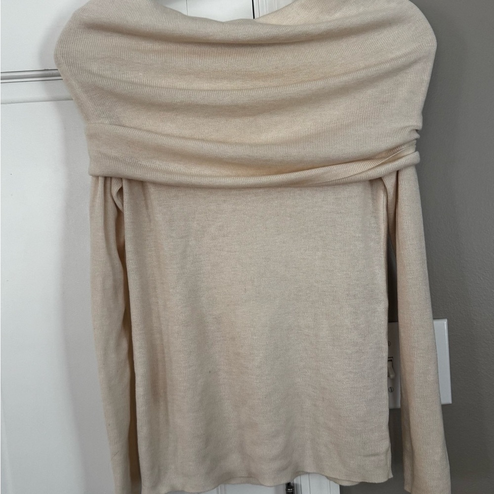 Chic Off-Shoulder Cream Sweater